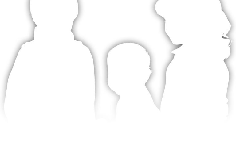 Three child silhouettes on white background Three child silhouettes on white background