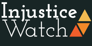 Logo of Injustice Watch with geometric shapes. Logo of Injustice Watch with geometric shapes.