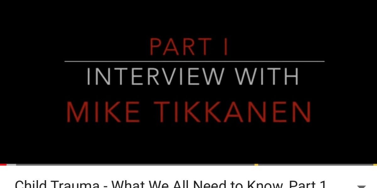 Title slide for an interview with Mikko Tikkanen on child trauma.