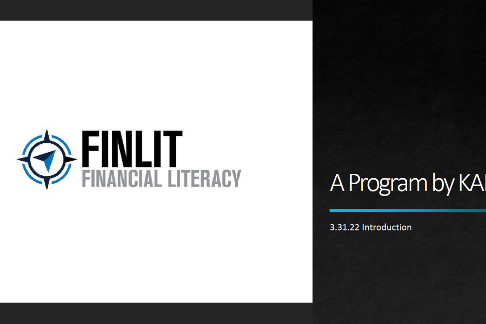 Logo of Finlit Financial Literacy with program details by KARA.