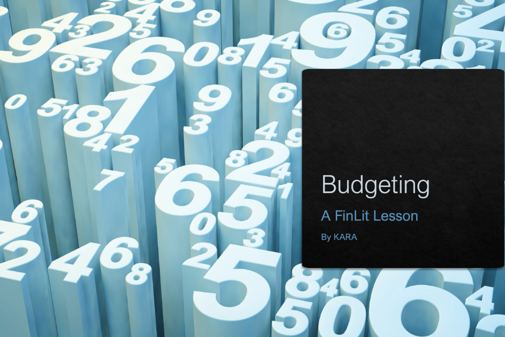 3D numbers surrounding a budgeting book titled 'Budgeting: A Guide to Personal Finance'.